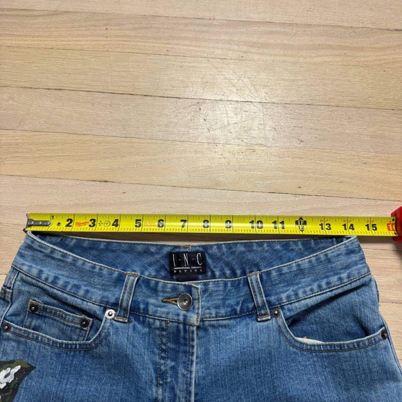 INC International Concepts Womens Floral Painted Straight Leg Jeans Blue Denim 6 - Picture 4 of 9